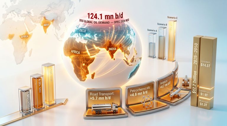 Opec revises 2050 oil demand forecast infographic