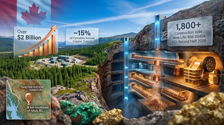 Red Chris block cave project infographic overview