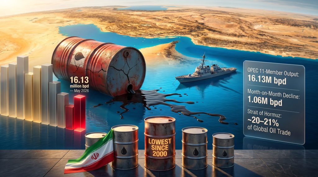 OPEC oil output lowest since 2000 infographic