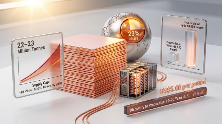 AI data center copper demand supply gap infographic