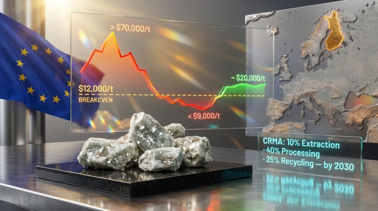 EU critical minerals policy and lithium price floor chart