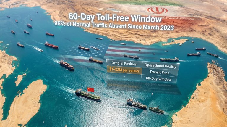 Strait of Hormuz toll-free passage shipping graphic