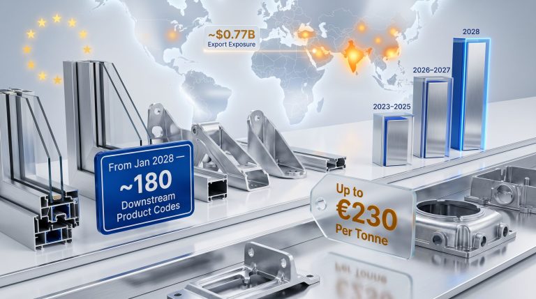 aluminium CBAM downstream expansion in Europe infographic