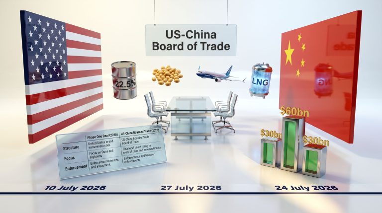 US-China board of trade negotiation infographic