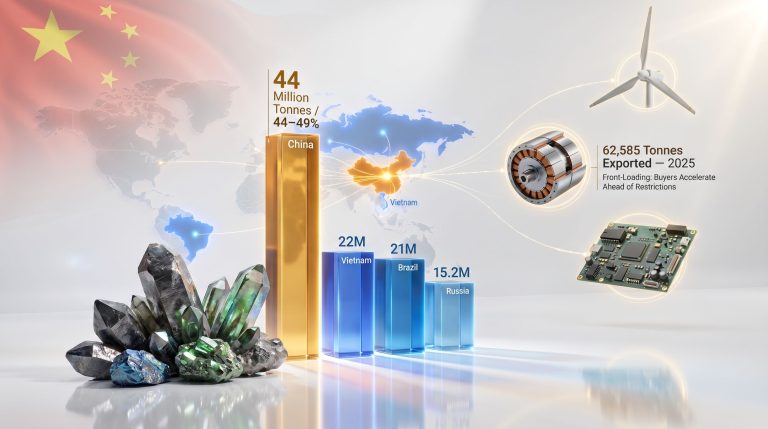 China rare earth export controls infographic map