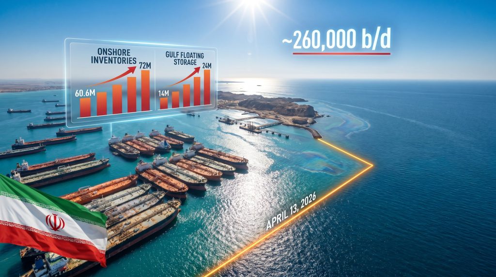 Iran oil storage crisis and US blockade tankers
