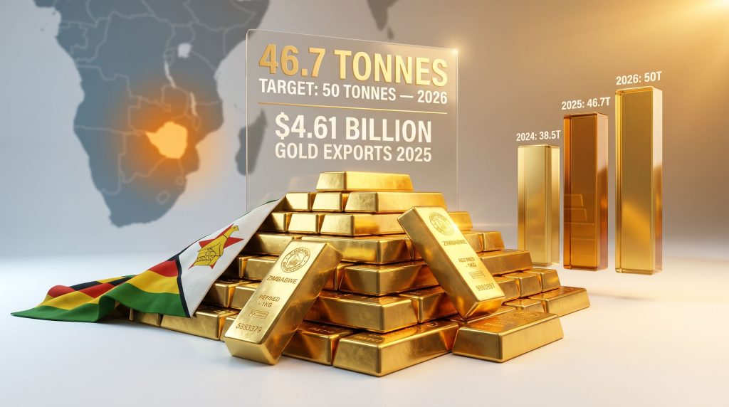 Zimbabwe state gold miner output expansion chart