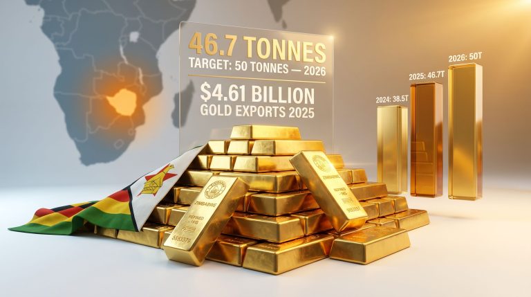 Zimbabwe state gold miner output expansion chart
