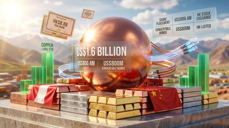 MMG US$1.6 billion stock and bond sale graphic