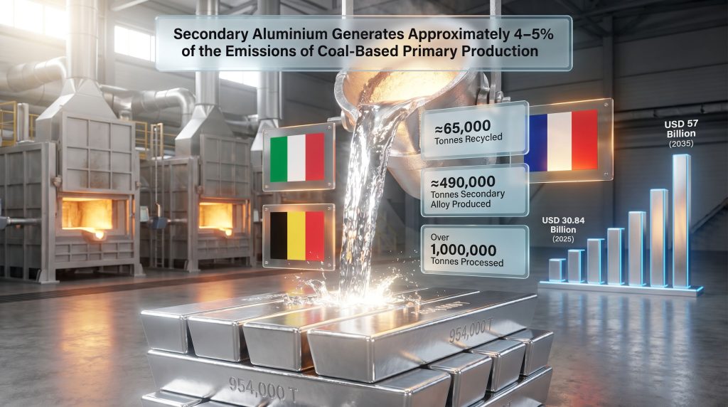 secondary aluminium in Italy France and Belgium market infographic