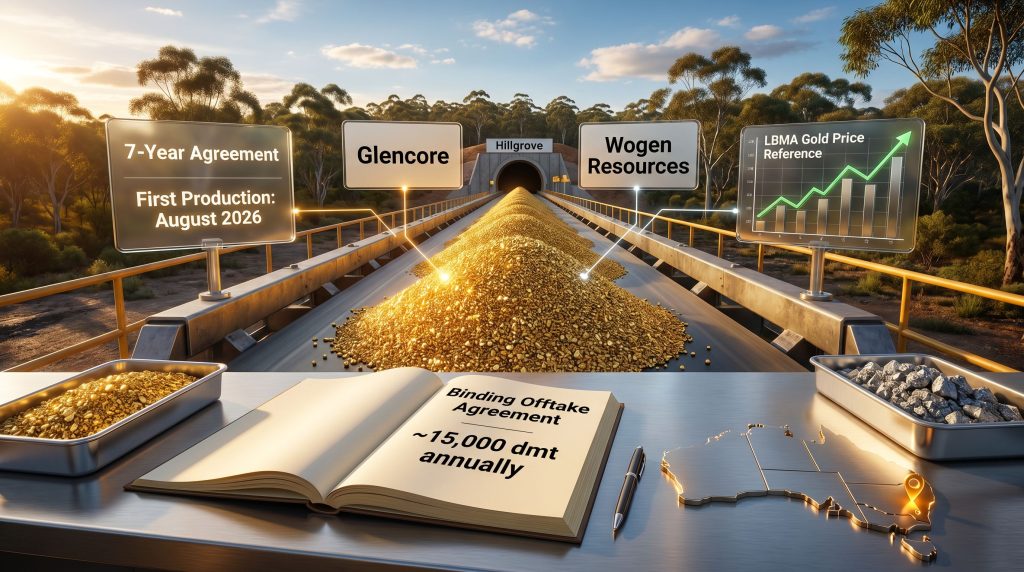 Larvotto Hillgrove gold concentrate offtake agreement with Glencore graphic
