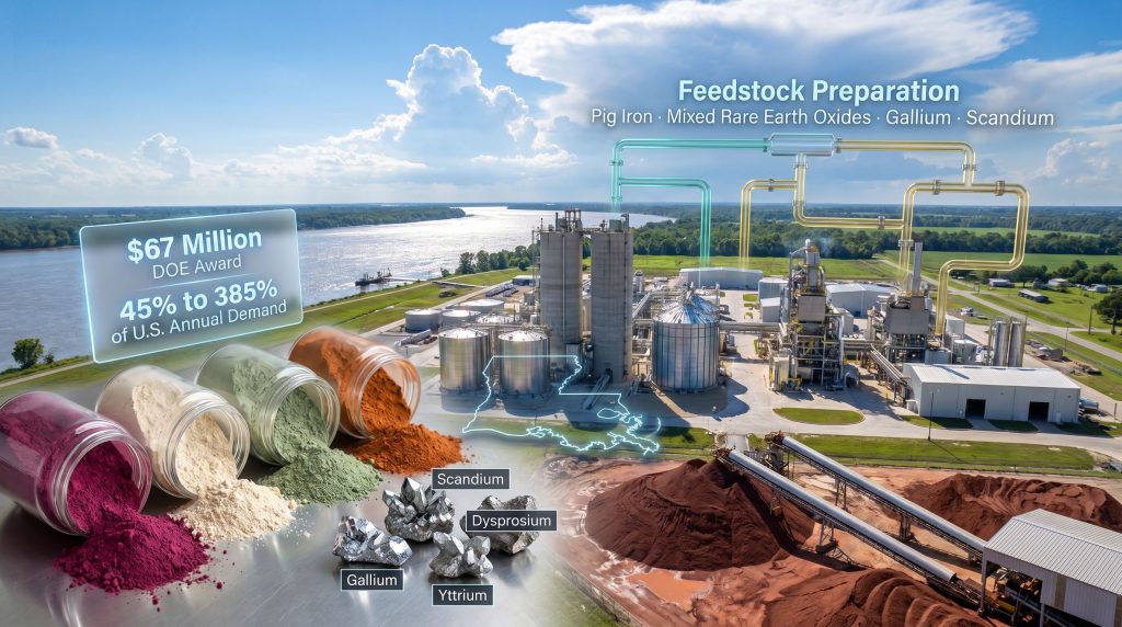 ElementUSA rare earth processing facility in Louisiana aerial view