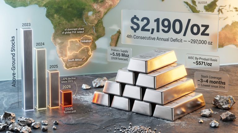 platinum market deficit and low-cost platinum projects infographic