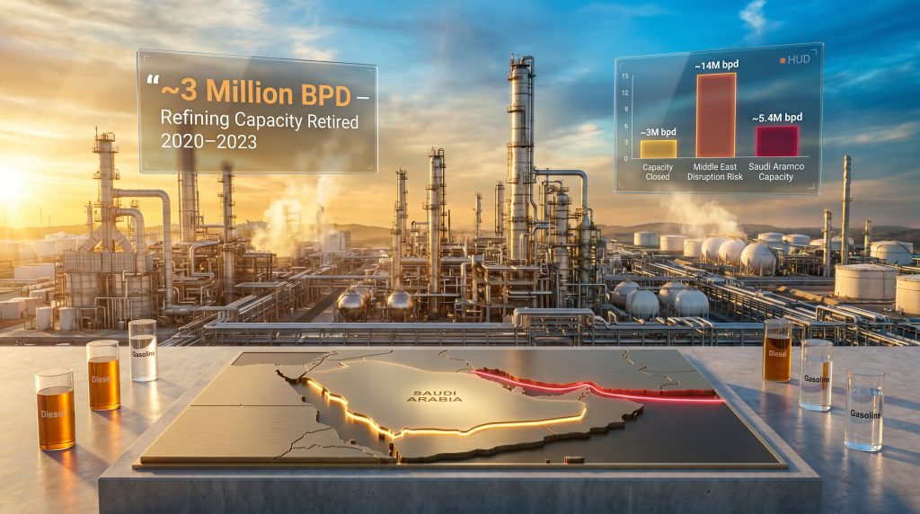 Saudi Aramco oil refining underinvestment infographic