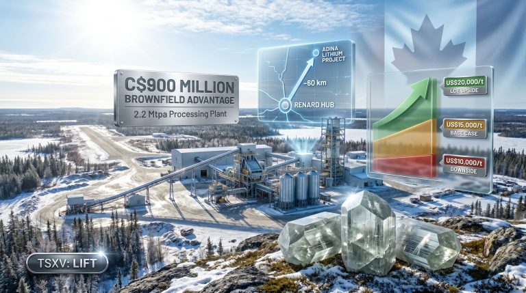Li-FT Renard diamond mine lithium processing hub infographic