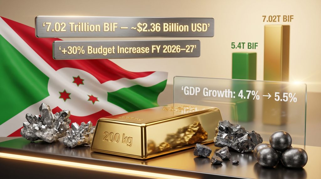 Burundi government spending helped by mining infographic