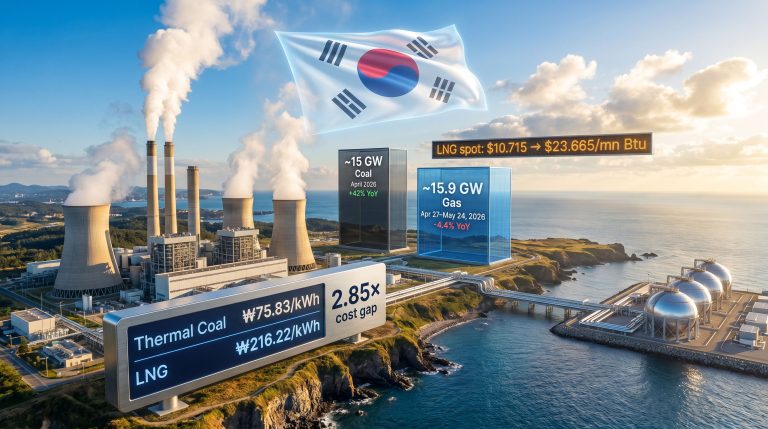 South Korea coal to LNG switching costs rise