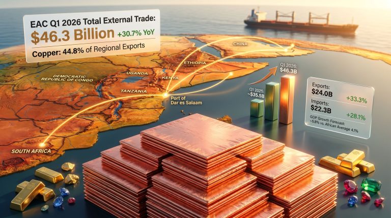 East African Community trade growth driven by mineral exports map