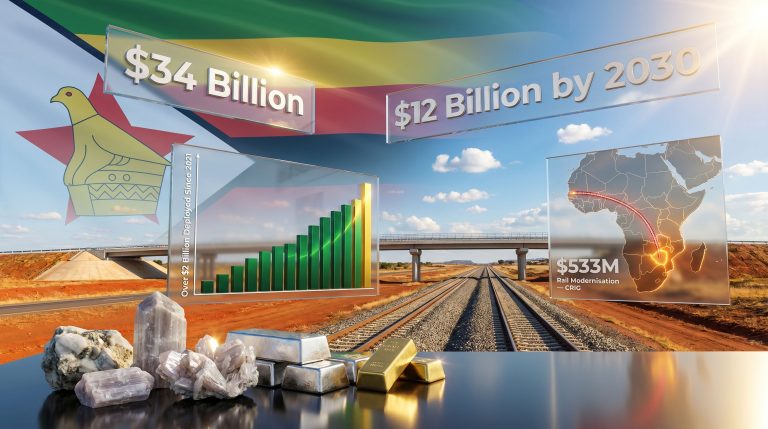 Zimbabwe minerals-backed deals with China infrastructure funding infographic