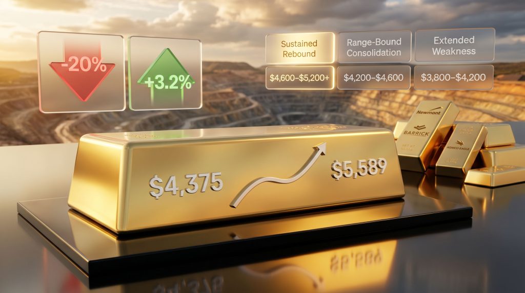 gold mining stocks rebound after gold sell-off chart