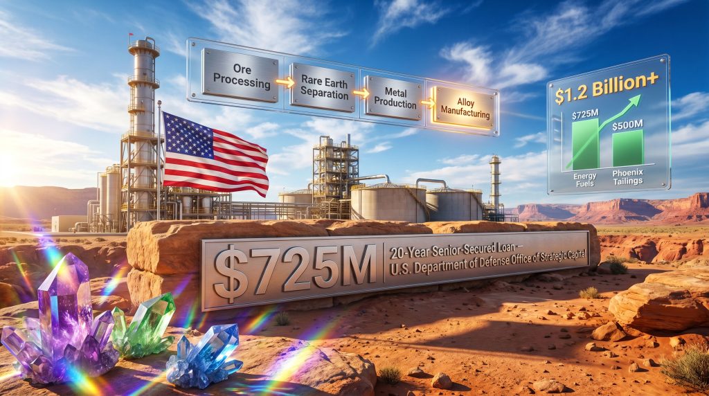 Energy Fuels $725M US government loan infographic