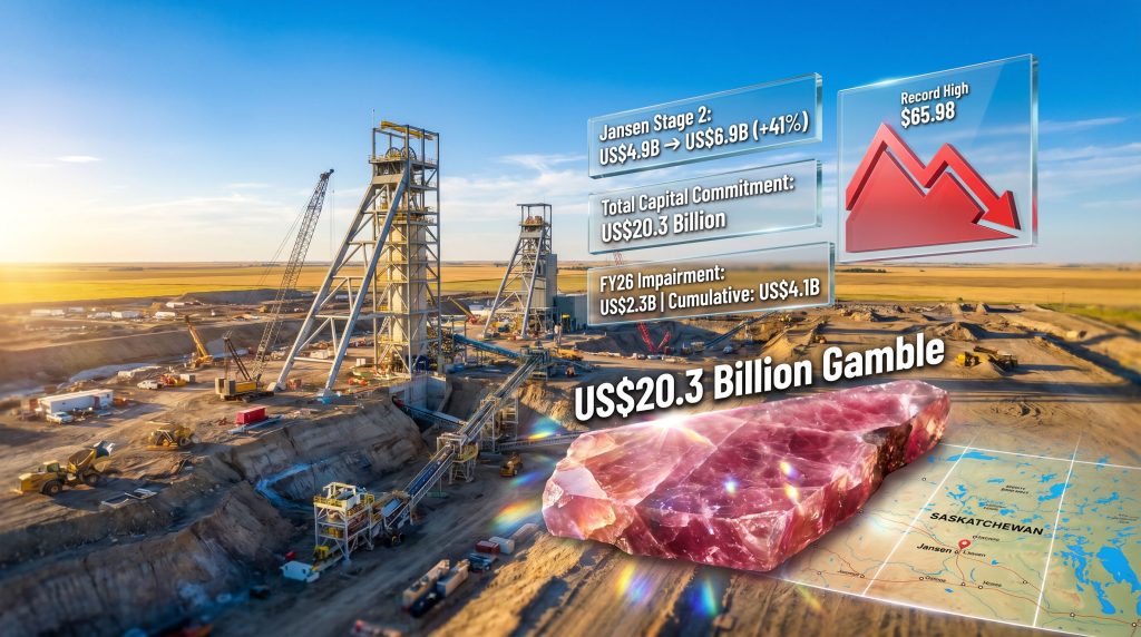 BHP shares Jansen project cost blowout graphic