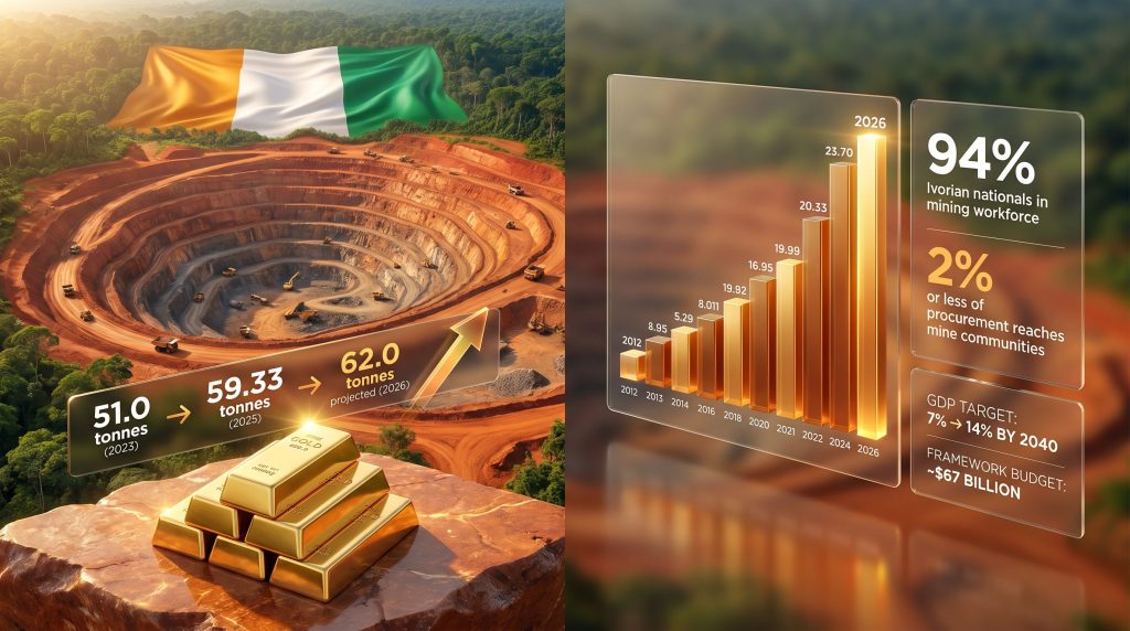 Côte d’Ivoire gold local content in mining infographic
