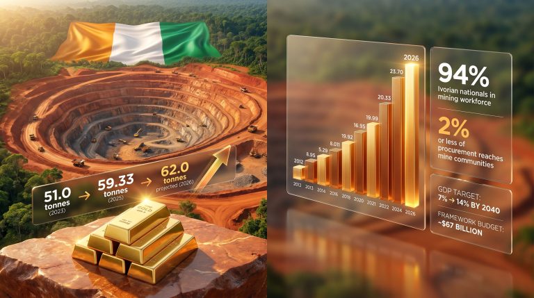 Côte d’Ivoire gold local content in mining infographic