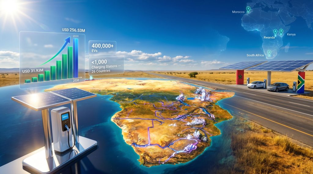 Africa EV charging infrastructure growth map and stations