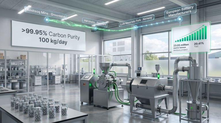 GreenRoc Denmark graphite pilot plant interior equipment