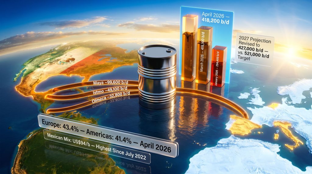PEMEX exports to Europe overtake the Americas map