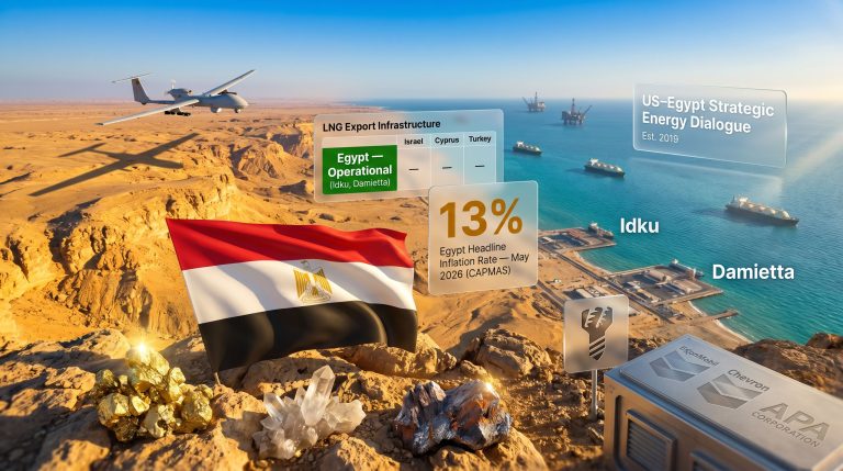 Egypt US energy investments and mining cooperation infographic