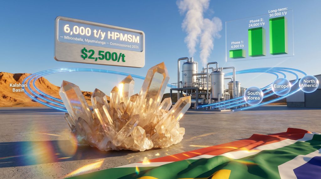 South Africa battery-grade manganese sulphate plant infographic
