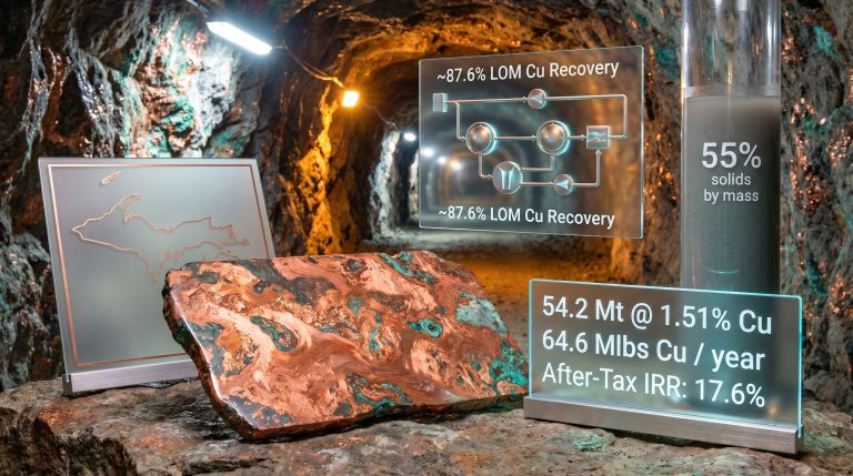 Highland Copper Copperwood feasibility update mine metrics