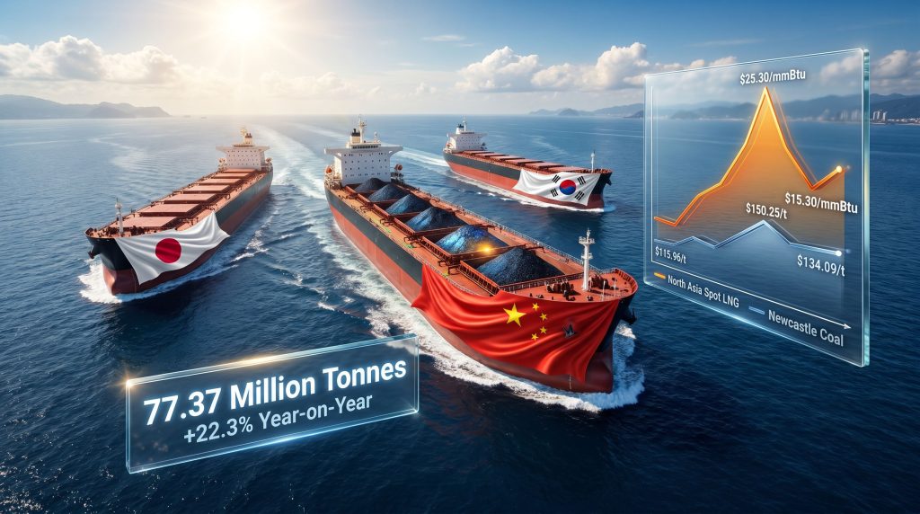 Asia thermal coal imports jump on China Japan and South Korea buying ships at sea