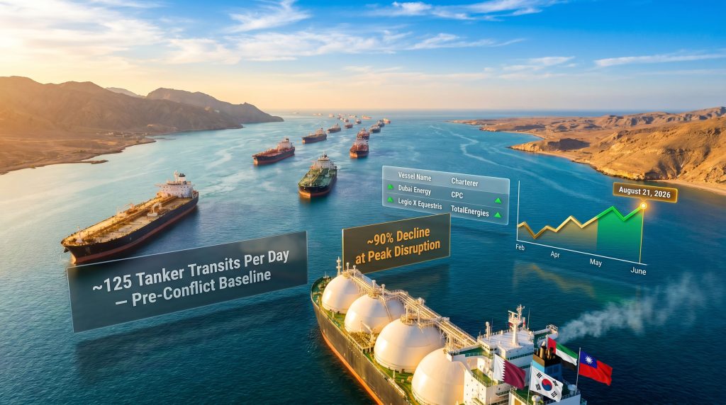 Gulf gas shipping resuming in the Strait of Hormuz tankers infographic