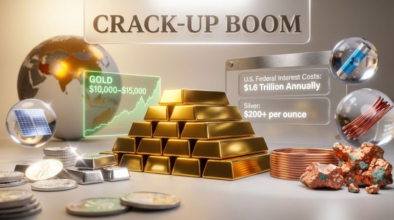 John Rubino commodities bull market and currency crisis graphic