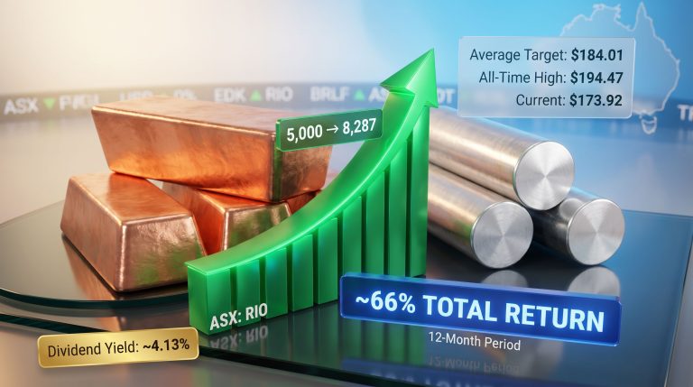 if i'd invested $5,000 in Rio Tinto shares 12 months ago return