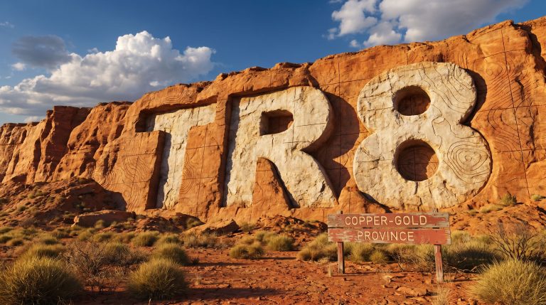 Tarrina Resources Ltd-TR8-TR8 carved into desert cliff face