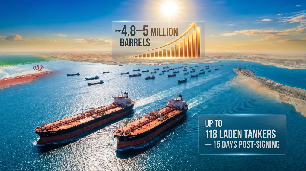 Iranian tankers exit U.S. blockade in the Strait of Hormuz infographic