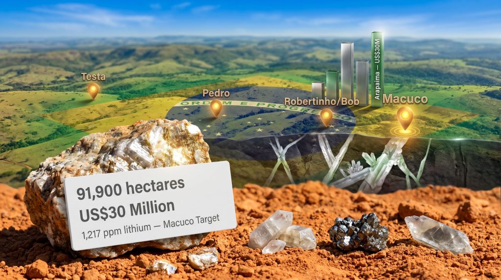 Spark critical minerals project in Brazil map infographic