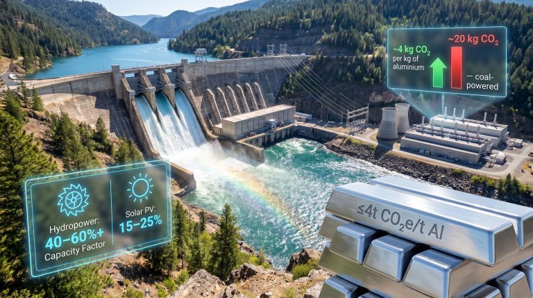 Hydropower in green aluminium production comparison