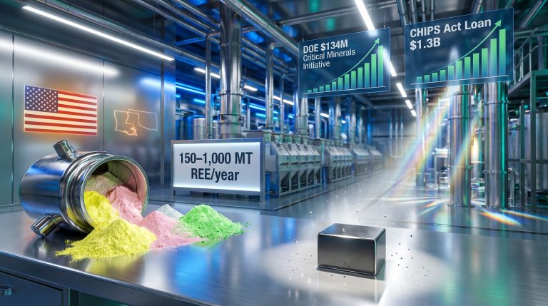 US rare earth projects funding in Louisiana and Oklahoma facility