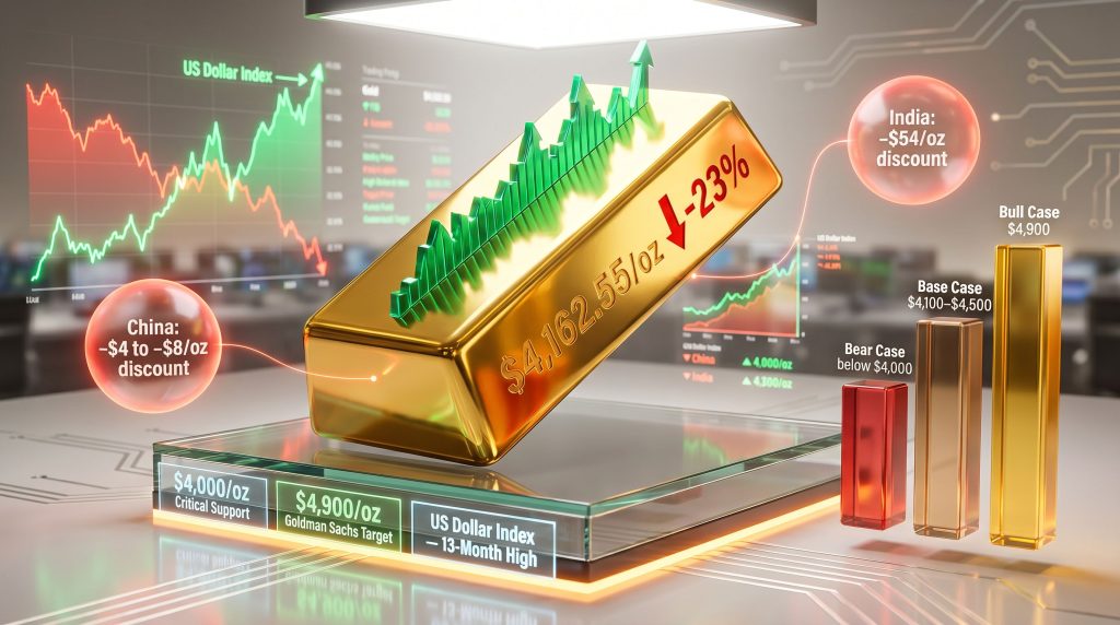 Gold falls as dollar hits 13-month high charts