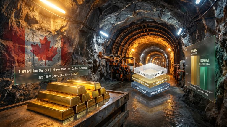 Osisko Cariboo gold project financing infographic underground mine