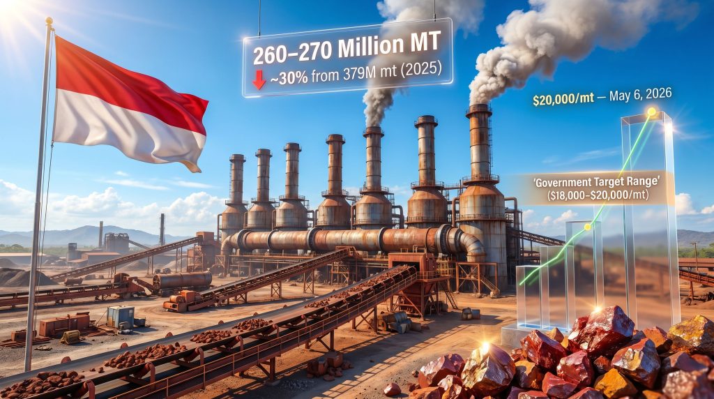 Indonesia nickel ore quota cuts infographic scene