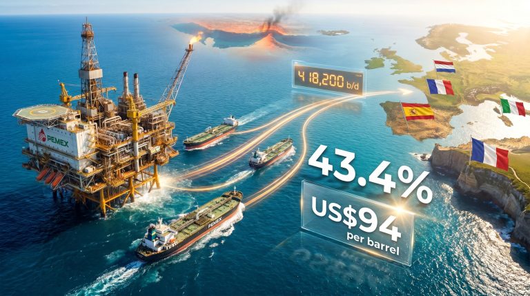PEMEX crude exports to Europe surge