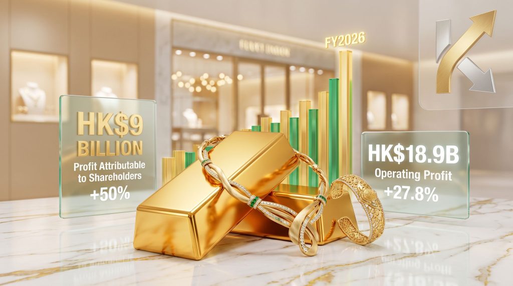 Chow Tai Fook shares rise on higher gold prices graphic
