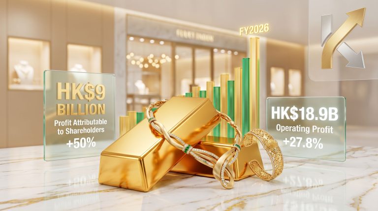 Chow Tai Fook shares rise on higher gold prices graphic