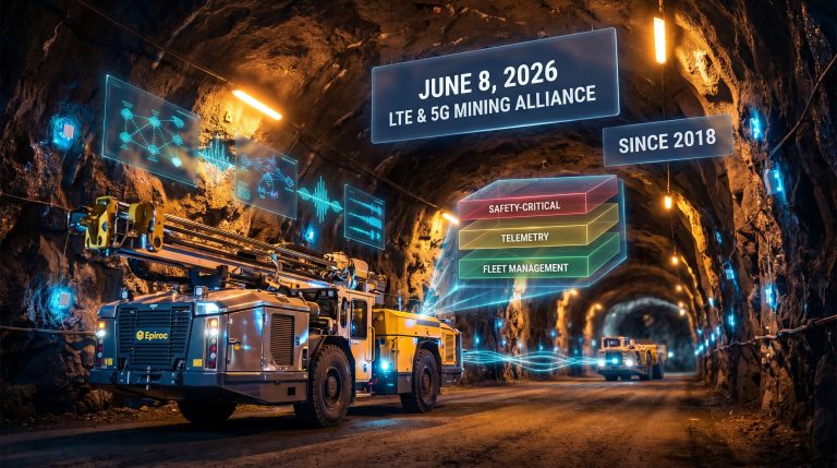 Epiroc and Ericsson LTE and 5G mining agreement underground machinery scene